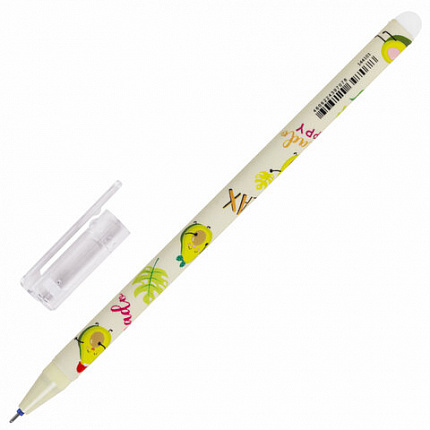 Ручка стираемая гелевая BRAUBERG KIDS "MIX", СИНЯЯ, корпус ассорти, игольчатый наконечник 0,5 мм, линия 0,35 мм, 144101