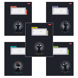 Тетрадь 18 л., HATBER клетка, обложка картон, "Котенок уголек" (микс в спайке), 091435, 18Т5В1