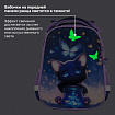 Ранец BRAUBERG PREMIUM, 2 отделения, с брелоком, "Кот с бабочками", СВЕТЯЩИЙСЯ, 38х29х16 см, 273099