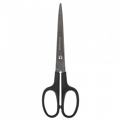 Ножницы BRAUBERG "Standard" 180 мм, черные, классической формы, 2-х сторонняя заточка, 237096