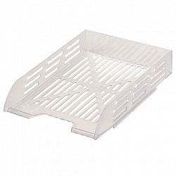 Лоток горизонтальный для бумаг BRAUBERG ECO, 330х245х65 мм, сетчатый, прозрачный, 239013