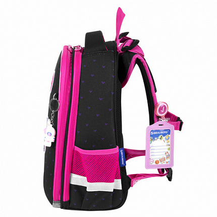 Ранец BRAUBERG PREMIUM, 2 отделения, с брелком, "Space sweets", LED ЛАМПОЧКИ, 38х29х16 см, 272020