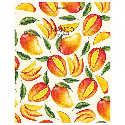 Тетрадь А4, 96 л., BRAUBERG, скоба, клетка, глянцевый лак, "FRUITS", 404066