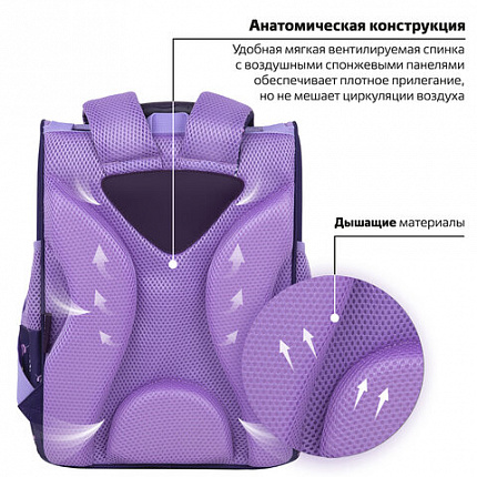 Ранец ПИФАГОР BASIC, 1 отделение, 3 кармана, эргономичная спинка, "Веселые мишки", 35х28х18 см, 272047