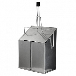 Совок для мусора, 24х29 см, закрывающаяся крышка, деревянная рукоятка 75 см, "ЛОВУШКА", металлический