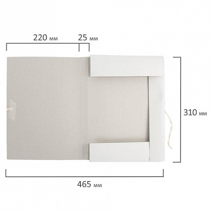 Папка для бумаг с завязками картонная BRAUBERG, 440 г/м2, до 200 листов, 110926