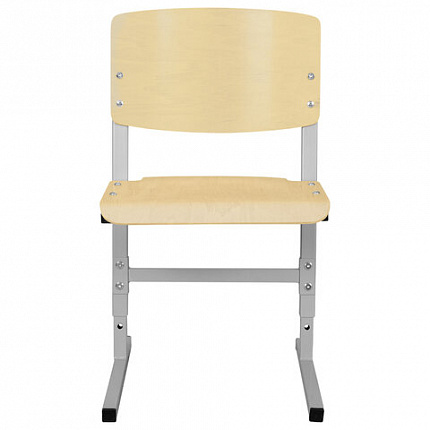 Стул ученический регулируемый СУТ.05, 400х375х580-660 мм, рост 2-4, серый каркас, фанера лак