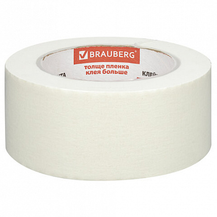 Клейкая лента малярная креппированная 48 мм х 50 м (реальная длина!), профессиональная, BRAUBERG, 226426