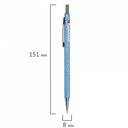 Карандаш механический 0,5 мм, HB, BRAUBERG OCEAN BLUE, металлический корпус, 181978
