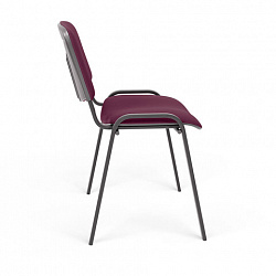 Стул для персонала и посетителей "ИЗО", черный каркас, ткань бордовая, В-20/С-13