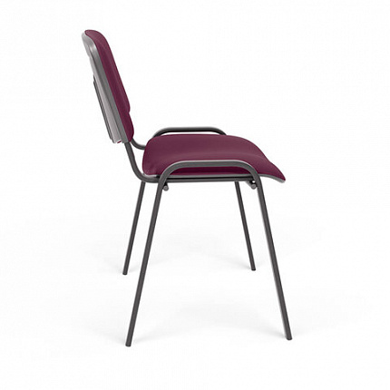 Стул для персонала и посетителей "ИЗО", черный каркас, ткань бордовая, В-20/С-13