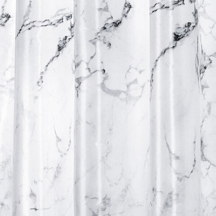 Шторка для ванной ПОЛИЭСТЕР, 180х180 см, кольца в комплекте, БЕЛЫЙ МРАМОР, PRIMILA (ПРИМИЛА), 700079