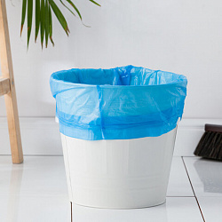 Мешки для мусора с завязками 60л, СУПЕРПЛОТНЫЕ, синие, в рулоне 20шт, ПНД, 18мкм, YOR, 902200