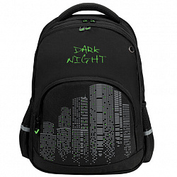 Рюкзак BRAUBERG SOFT, 2 отделения, 3 кармана, "Dark night", СВЕТООТРАЖАЮЩИЙ ПРИНТ, 40х31х15 см, 273119