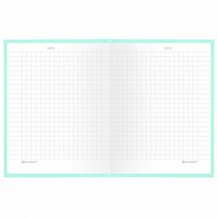 Блокнот МАЛЫЙ ФОРМАТ 110х147 мм, А6, 80 л., твердый, клетка, BRAUBERG "Minimal", мятный, 116451