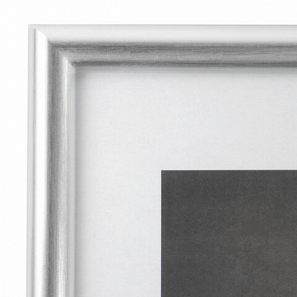 Рамка 21х30 см небьющаяся, багет 12 мм, пластик, BRAUBERG "Original", серебристая, 391231