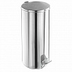 Урна для мусора с педалью 50 литров, УСИЛЕННОЕ, кольцо под мешок, хром, нержавеющая сталь, ТИТАН