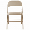 Стул складной BRABIX "Golf Plus CF-003 Комфорт", бежевый каркас, кожзам бежевый, 531567