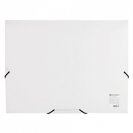 Папка на резинках BRAUBERG "Office", белая, до 300 листов, 500 мкм, 228080