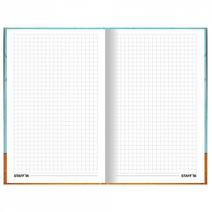 Блокнот А5 (134х206 мм), 80 л., твёрдый, клетка, выборочный лак, STAFF, "Подсолнухи", 114422