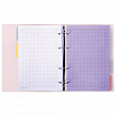 Тетрадь на кольцах А5 175х220 мм, 120 л., пластик с блестками, с резинкой и разделителями, BRAUBERG, Розовый, 404634