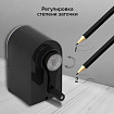 Точилка механическая BRAUBERG "STYLE", для ч/гр и цветных карандашей (в том числе утолщенных), крепление к столу, корпус черный, 228482