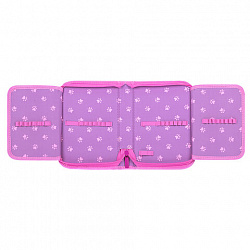 Пенал BRAUBERG, 1 отделение, 2 откидные планки, полиэстер, 21х14 см, "Paw prints", 273526