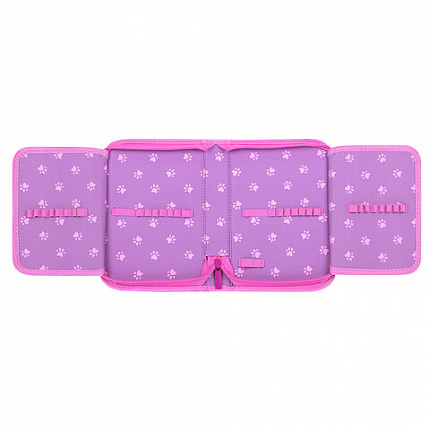 Пенал BRAUBERG, 1 отделение, 2 откидные планки, полиэстер, 21х14 см, "Paw prints", 273526