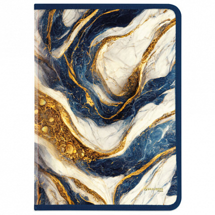 Папка на молнии для документов и тетрадей пластиковая BRAUBERG "Мрамор", А4, 330х230 мм, 0,5 мм, ассорти, 273932