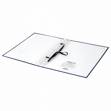 Папка-обложка "Выпускная квалификационная работа" STAFF, А4, 3 отверстия под дырокол, шнур, Синяя, 117576