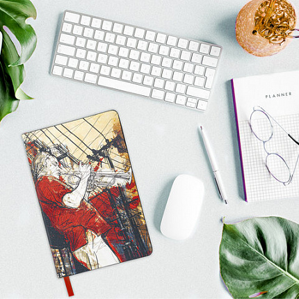 Блокнот А5 (143x210 мм), BRAUBERG VISTA "Jazz", под кожу, гибкий, 80 л., 112089