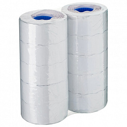 Этикет-лента 26х16 мм, волна, белая, КОМПЛЕКТ 10 рулонов по 1000 этикеток, 117550