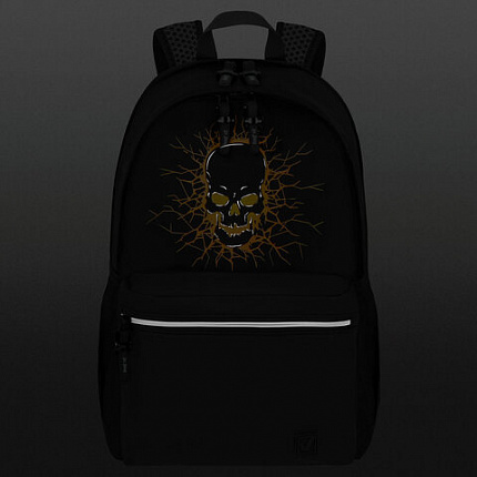 Рюкзак BRAUBERG FASHION CITY универсальный, 2 отделения, "Skull", черный, 46х31х15 см, 272572