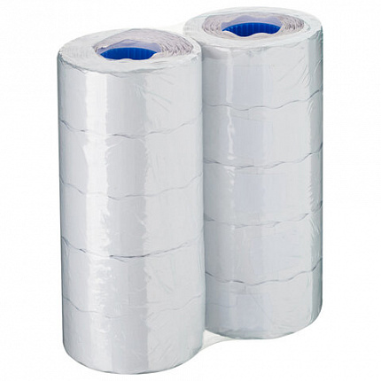 Этикет-лента 22Х12 мм, волна, белая, КОМПЛЕКТ 10 рулонов по 1000 этикеток, 117548