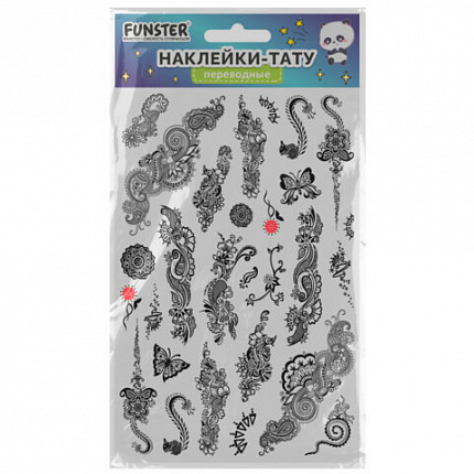 Наклейки-тату переводные "Ассорти", 29х15,5 см, ассорти 12 видов, FUNSTER (ФАНСТЕР), 666106