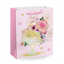 Пакет подарочный (1 штука) 33х13х45 см (XL), "Flower Mix", ассорти, глиттер, фольга, ЗОЛОТАЯ СКАЗКА, 700825