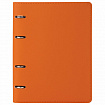 Тетрадь на кольцах А5 (180х220 мм), 120 листов, под кожу, клетка, BRAUBERG "Joy", оранжевый/светло-оранжевый, 129992