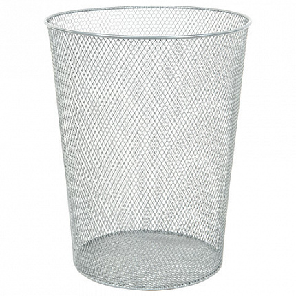 Корзина для бумаг, 9 л, металлическая, серебристая, BRAUBERG "Germanium", 231959