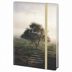 Блокнот с резинкой в клетку 96 л., А5, 145х203 мм, твердая обложка, BRAUBERG, "Nature", 115534