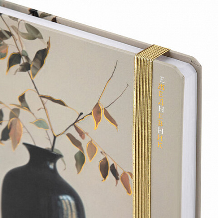 Ежедневник недатированный с резинкой А5 145х203 мм, BRAUBERG, твердый, фольга, 128 л., "Vase", 116295