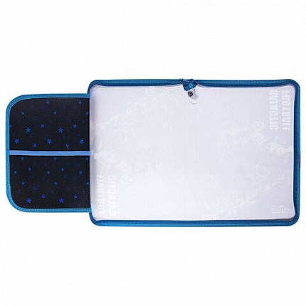 Папка для труда на молнии ЮНЛАНДИЯ А4, 1 отделение, откидная планка, органайзер, "Football", 270986