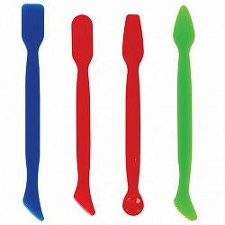 Стеки для лепки ПИФАГОР, НАБОР 4 шт., цветные, пакет с подвесом, 229717