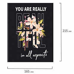 Тетрадь на кольцах А5 (175х215 мм), 120 листов, твердый картон, клетка, BRAUBERG, Beauty, 404082