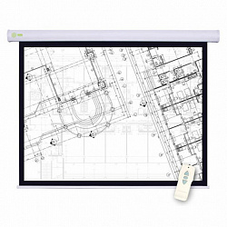 Экран Cactus Motoscreen CS-PSM-180x180, 180x180 см, 1:1, настенно-потолочный моторизованный, белый