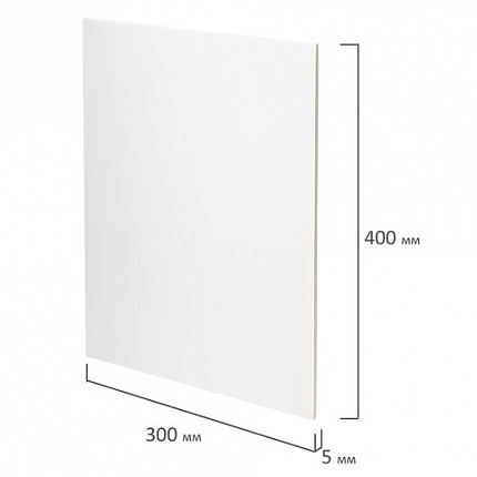 Пенокартон матовый, 30х40 см, толщина 5 мм, белый, КОМПЛЕКТ 5 листов, BRAUBERG, 112468