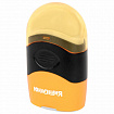 Точилка с контейнером и ластиком ЮНЛАНДИЯ "ДВА В ОДНОМ", яркие цвета ассорти, 272510