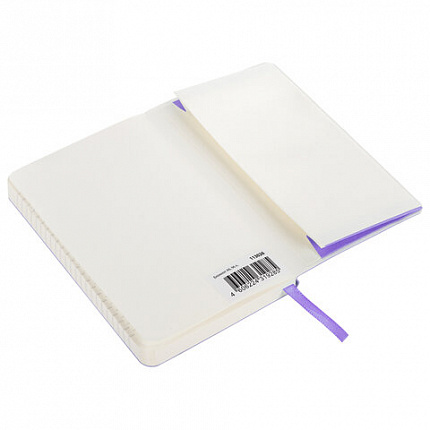 Блокнот МАЛЫЙ ФОРМАТ (91х140 мм) А6, BRAUBERG ULTRA, под кожу, 80 г/м2, 96 л., клетка, сиреневый, 113026