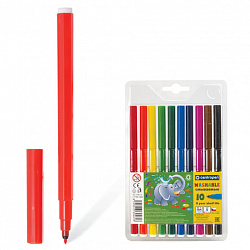 Фломастеры 10 ЦВЕТОВ CENTROPEN "Washable", смываемые, вентилируемый колпачок, 7790/10TP, 777901085