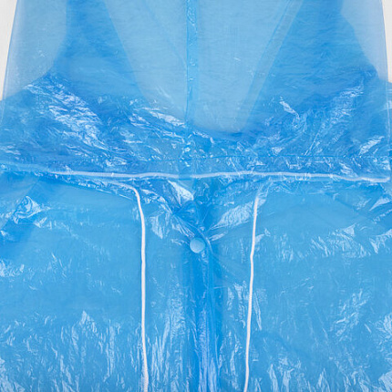 Дождевик-плащ на кнопках полиэтиленовый, универсальный размер 120x80 см, синий, SHAMAANI (ШАМААНИ), 610929