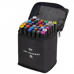 Маркеры для скетчинга двусторонние, НАБОР 36 шт., текстильный чехол, WBZ (ВБЗ), 152572